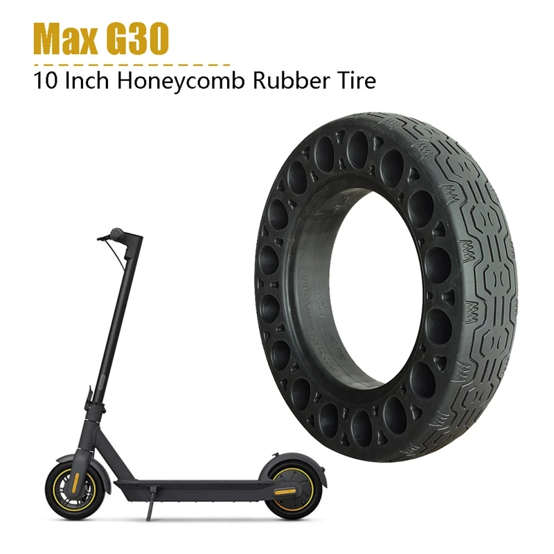 Фото 10 дюймов резина твердые шины для Ninebot Max G30 электрический скутер соты амортизатор
