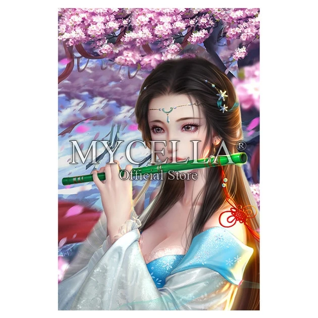 

5D DIY Diamond Painting Full Beauty Diamond Embroidery Cross Stitch Flute Moon Cartoon Fairy Lady Diamond Mosaic Home Decor