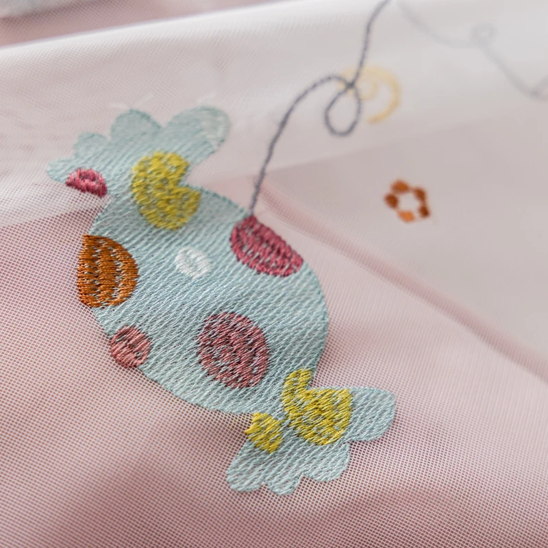 Корейские Мультяшные занавески карамельных цветов для девочек белая вуаль с