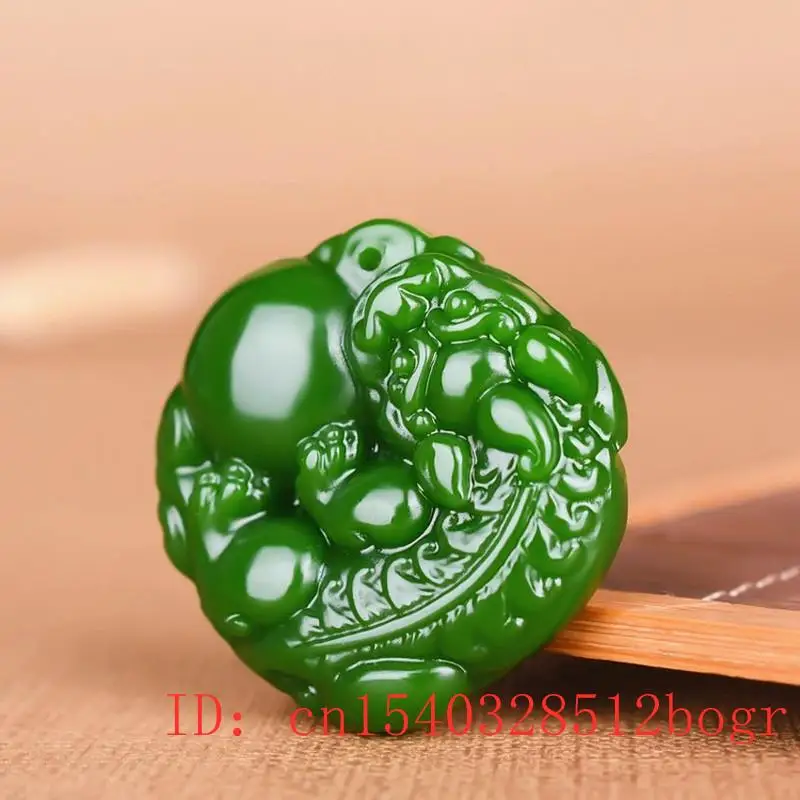 Green Jade Pixiu Pendant for Women Fashion Carved Chinese Necklace Natural Jadeite Gifts Men Jewelry Amulet Charm | Украшения и