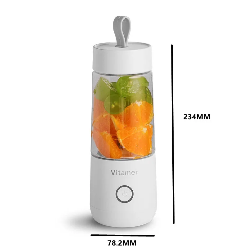 

350ml Mini Electric Fruit Juicer USB Rechargeable Smoothie Blender Machine Portable Juicing Cup Food Processor Kitchen Mixer