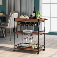 kitchen serving cart with removable tray 3 tier restaurant utility cart on wheels with storage universal casters brakes leveling