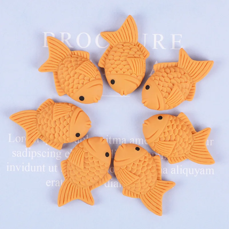 10 шт./лот имитация рыбы бисквит с плоской задней стороной кабошон кавайная еда