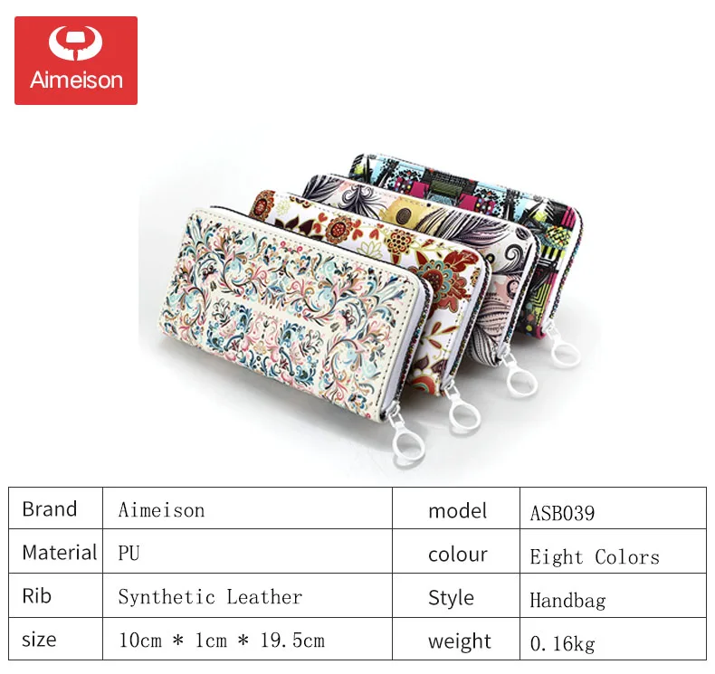 Кошелек ручной росписи с принтом короткий кошелек длиной Яркий Женский на молнии