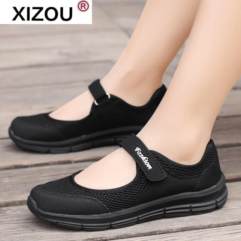 

XIZOU 2021New omens Fashion Casual Running Shoes Women Sneakers Weave Mesh Fabric Comfortable Flats Shoes Zapatos De Mujer Shoes