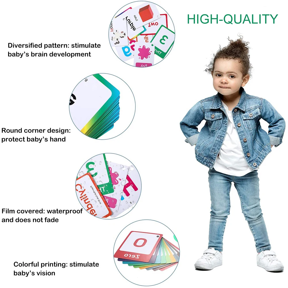 Juego de 4 tarjetas Flash para aprendizaje temprano de ni&ntilde;os, letras del alfabeto, colores y formas, 100 tarjetas con 200 im&aacute;genes, tarjetas educativas-5