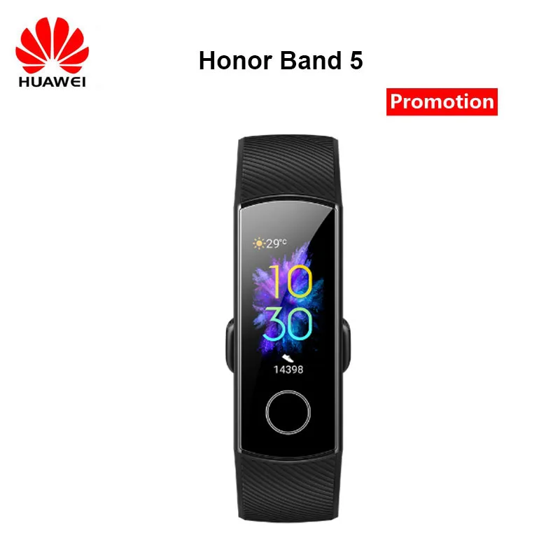 Black Standard 5 Honor Band 5 Смарт-браслет AMOLED сенсорный цветной экран для плавания Обнаружение пульса 5ATM водонепроницаемый Honor Band - Цвет: Black Standard 5
