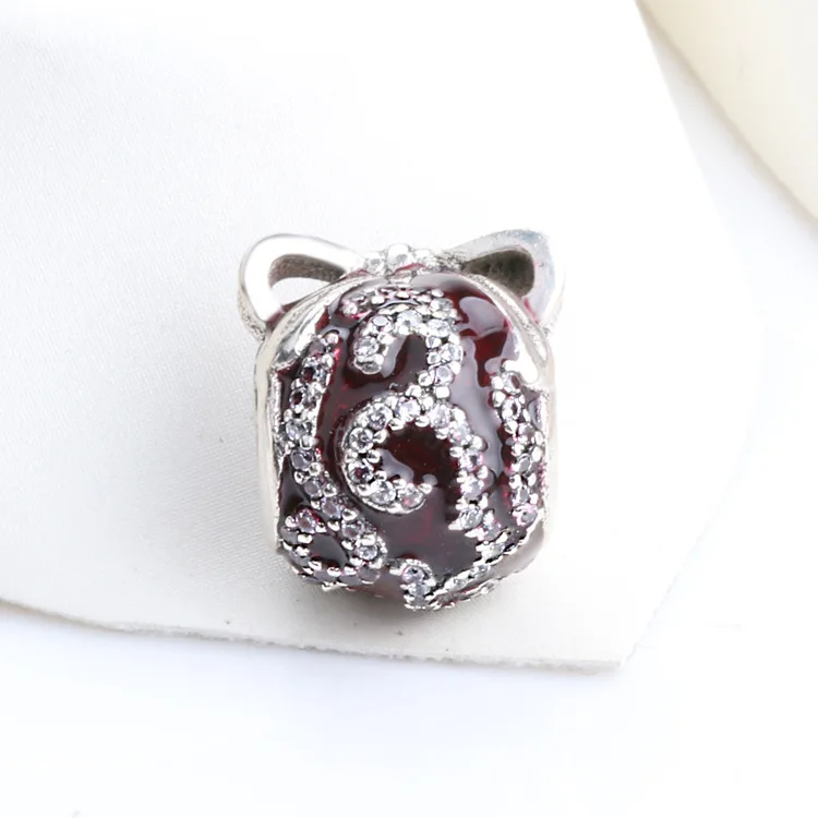 

Hot Sale 925 Sterling Silver Christmas bow beads Fit Original Bracelet Women Jewelry Making Gift