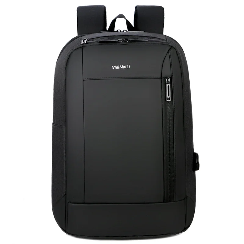 Мужские рюкзаки Mochila для путешествий, водонепроницаемые, с USB зарядкой, мужские, противоугонные, для ноутбука, модные, 15,6 дюймов, бизнес-компьютер, задняя панель - Цвет: Black Backpack