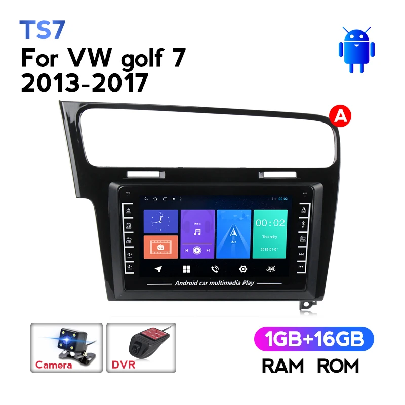

Автомобильный мультимедийный плеер с Android IPS экраном для Volkswagen VW Golf 7 2013-2017, навигация GPS, Wi-Fi, поддержка BT, с камерой, DVR