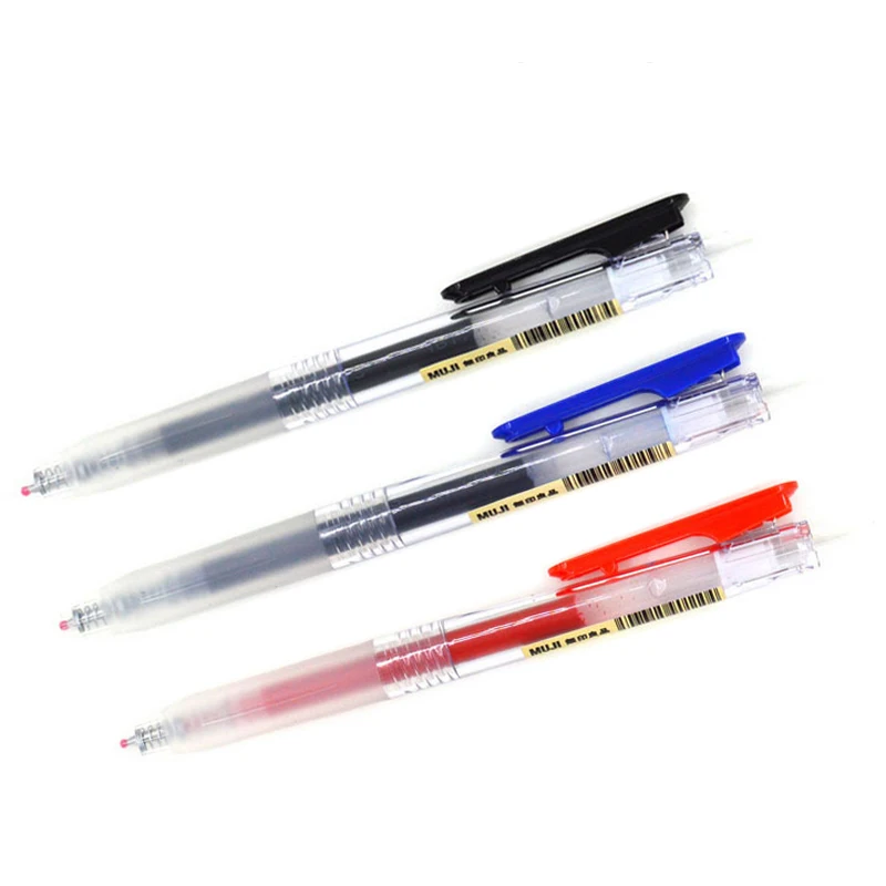 Гелевые ручки MUJI 3 шт. с прозрачными чернилами и гладкими чернилами| |