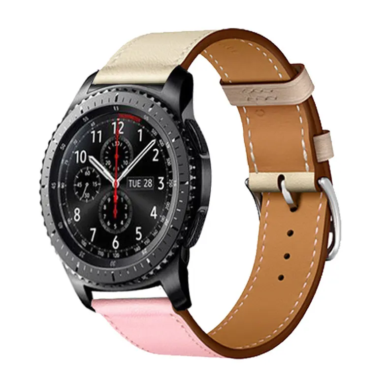 20/22 мм ремешок для samsung galaxy watch S3 frontier 46 мм 42 мм active 2 huawei watch gt 2 amazfit bip band настоящий кожаный браслет