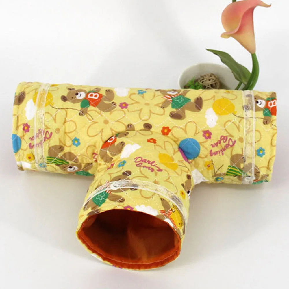 Туннель для кошек с 3 отверстиями складная обучающая игрушка домашних животных