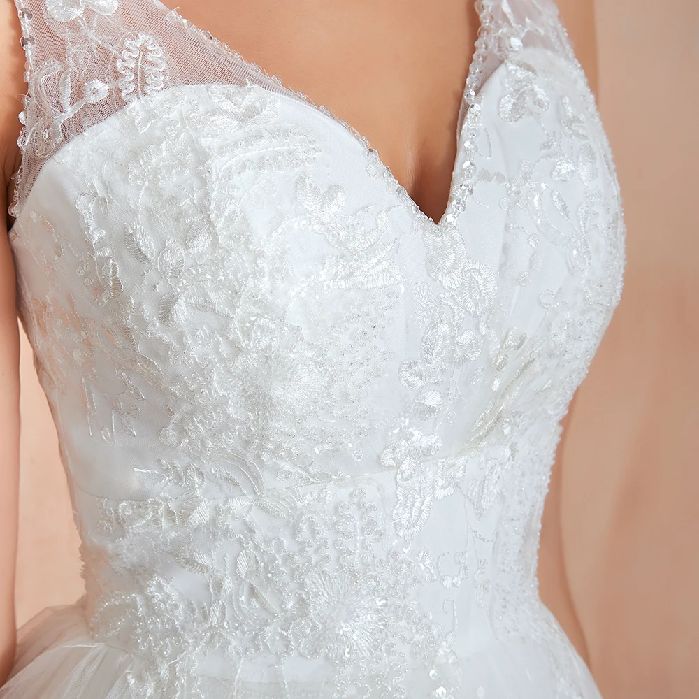 Кружевное свадебное платье цвета слоновой кости ТРАПЕЦИЕВИДНОЕ Пляжное 2019 с