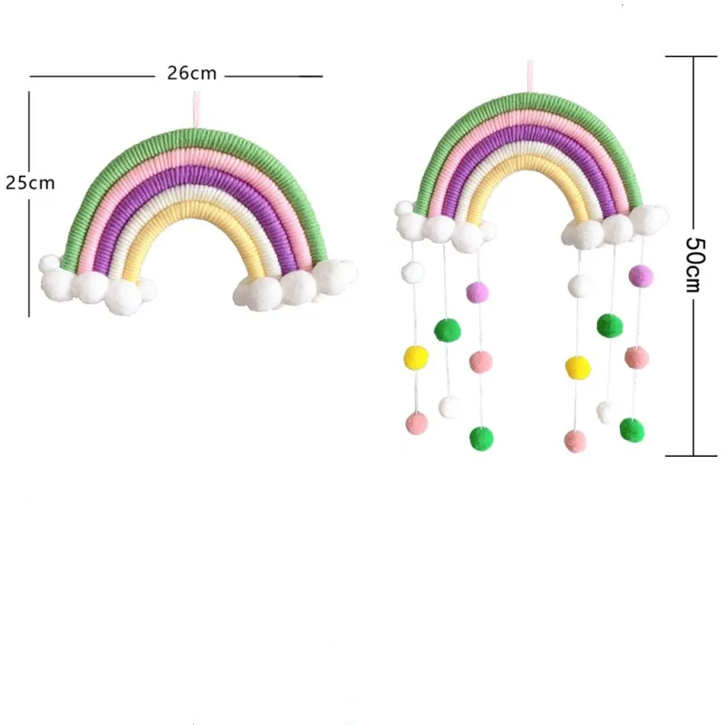 INS скандинавские шарики для волос облако Радужный гобелен украшение детской