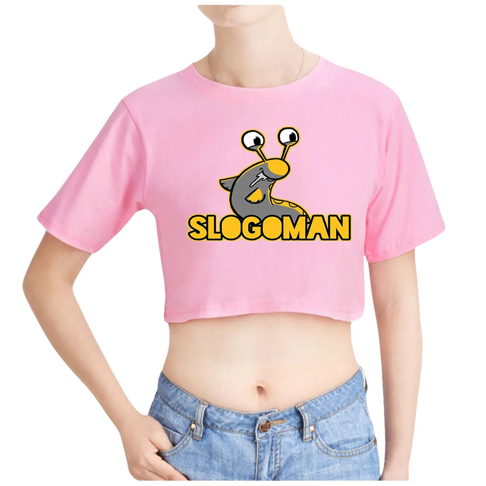 

Crop Top Women's Clothing Slogoman-Merch Logo Woman T Shirts Easy To Match Casual Summer Short Slevve Navel Sexy T-shirt