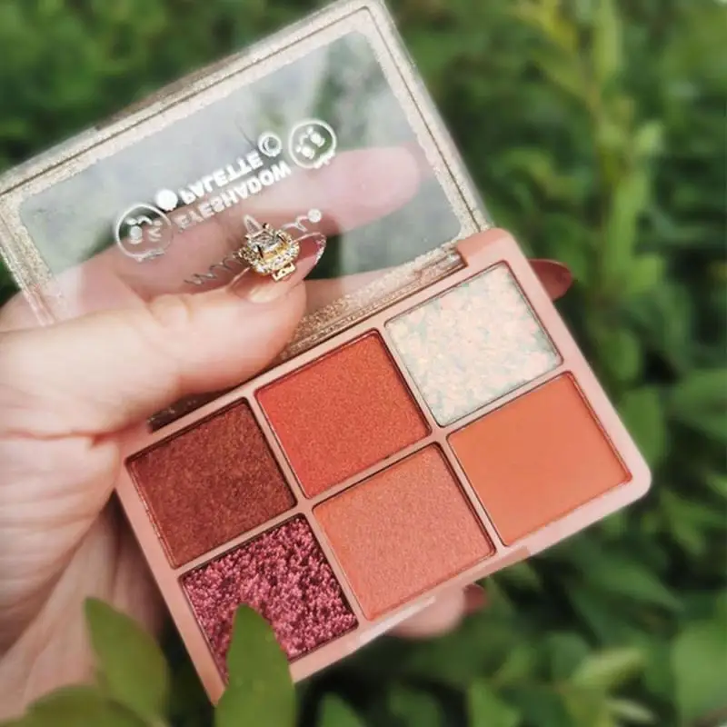 6 цветов пюре диск для теней гель с блестками матовый металлический палитра