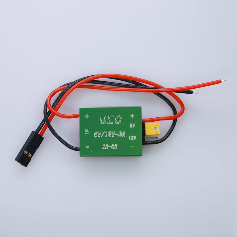 Алюминиевый корпус FPV 25*21*7 мм 2-6S 3A 5V 12V Dual модуль BEC с входными/выходными кабелями