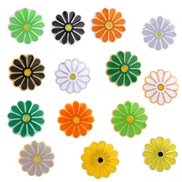 50pcs daisies flower beads jewelry making alloy enamel material for diy charms pendants bracelets needleworks findings wholesale