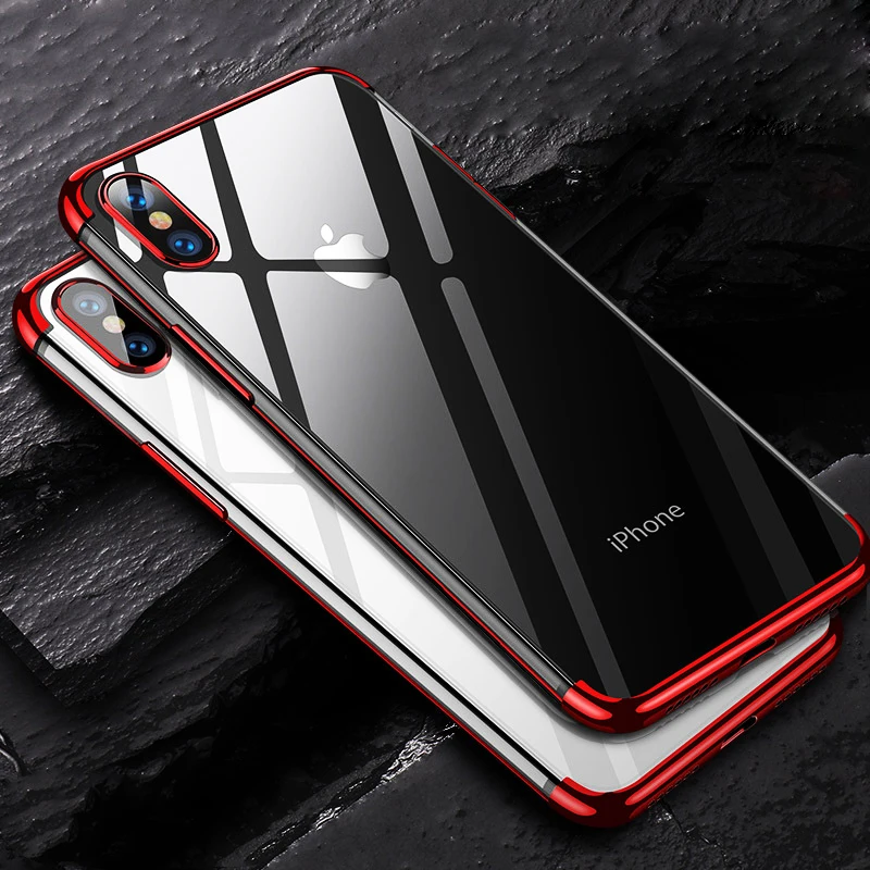 Цветной ультратонкий ударопрочный чехол для iPhone 6 6S 8 7 Plus X 6Plus мягкий из ТПУ
