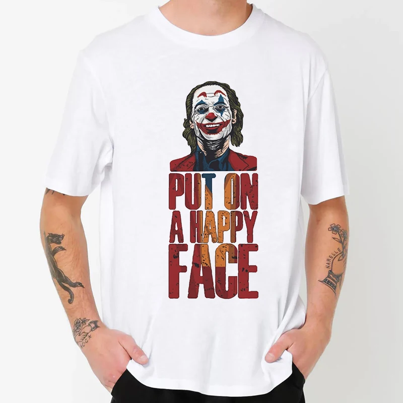 Популярная мужская футболка с героями фильма и телевизора свободная Джокера в