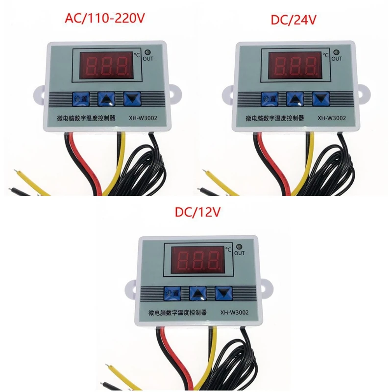 

Профессиональный цифровой светодиодный регулятор температуры W3002, 12 В, 24 В, 110 В, 220 В для трейлера RV, теплицы, аквариума