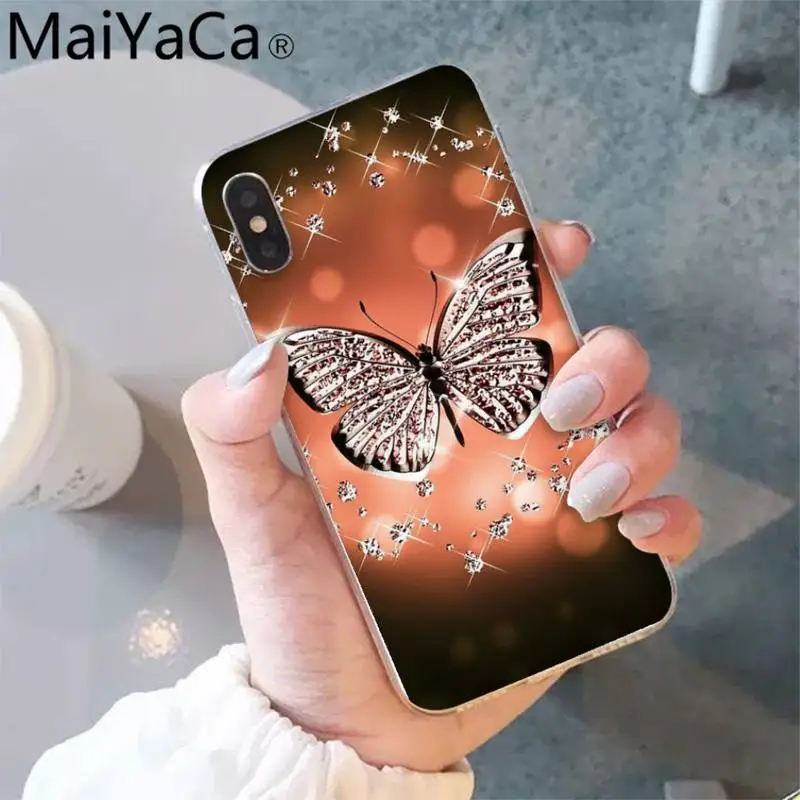 

MaiYaCa butterfly aesthetic Soft black Phone Case for iPhone 12 8 7 6 6S Plus X XS MAX 5 5S SE XR 12 11 pro promax