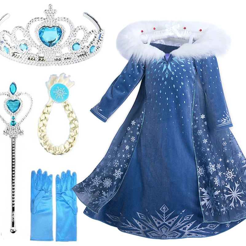 Новинка 2021 платья Анны и Эльзы платье принцессы для девочек костюм косплея Elza