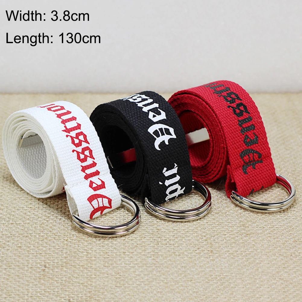 130 см модный нейтральный нейлоновый холщовый ремень с принтом D кольцо двойная