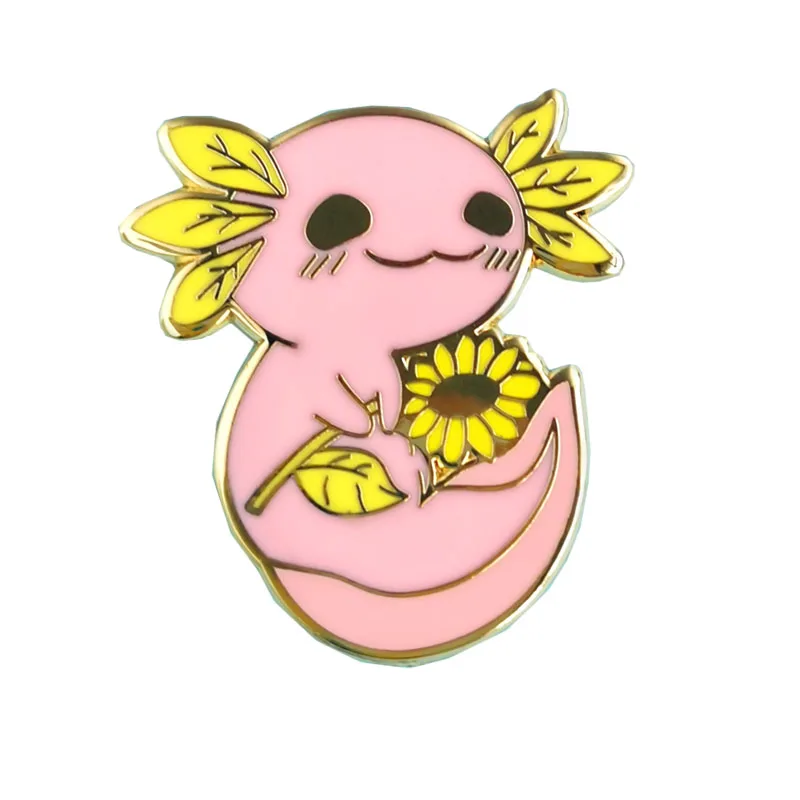 

PF1222 Axolotl Cute Collection Enamel Lapel Pin sunflower Badge Pins for Clothes backpacks Decoration Jewelry Accessories Gifts
