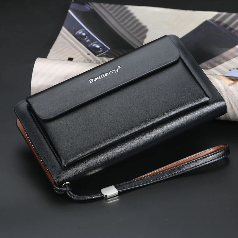 

Men's wallet multi-function zipper suction buckle hand bag multi-card position new long style bag