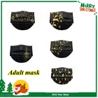 Новинка 2022 маска для взрослых Золотая Рождественская 50 шт. черная одноразовая маска для лица с мультяшным принтом 3-слойная защитная маска для рта тушь для ресниц