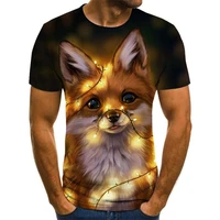 2020 new natural fun t-shirt mens hot brand mens leisure animal printing t-shirt mens clothes T-shirt summer Asian size