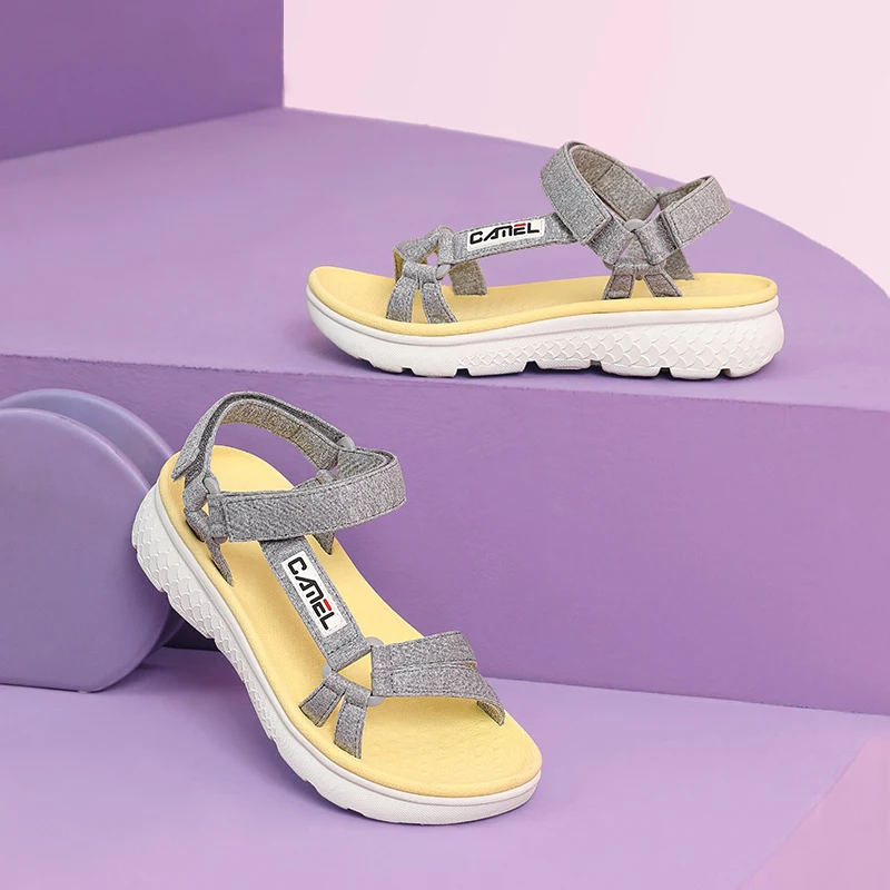 Camel Women's Sandals Women Shoes Summer 4cm Thick-soled Sports Beach All-match Non-slip Outdoor Traveling Ladies Beach Board