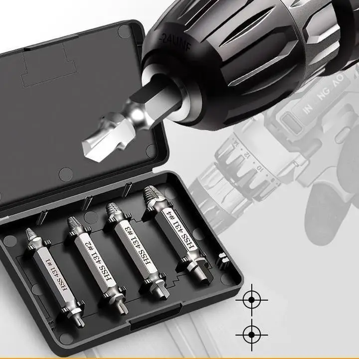 

Zezzo Biservice Screw Remover HHS Double Ended Screw Extractor Damaged Screw Extractor Drill Bit Out Bolt Extractor Bolt Stud