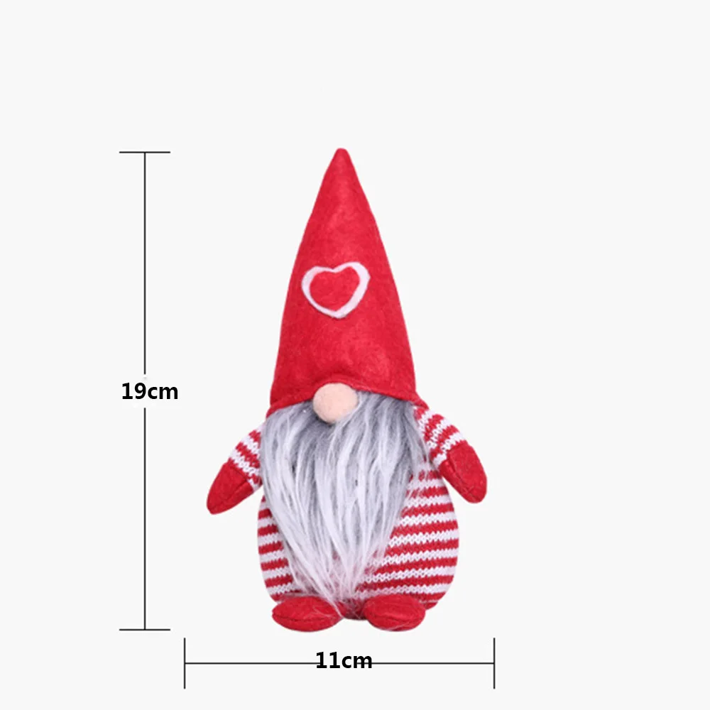 1Pc Non-Woven Hat With Heart Handmade Swedish Stuffed Toy Santa Doll Gnome Scandinavian Dwarf Elf Home Ornaments Christmas | Дом и сад