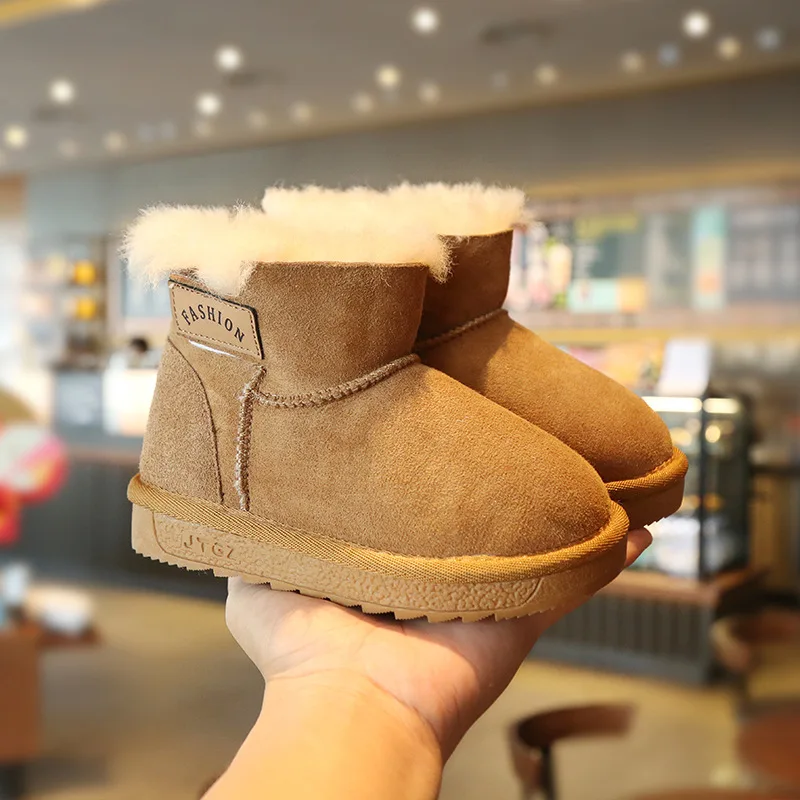 Детские кожаные ботинки модные и удобные теплые для мальчиков девочек детские