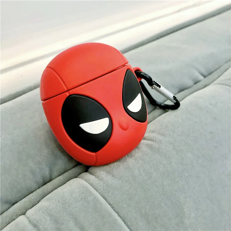 Силиконовые чехлы с рисунком Железного Человека паука черной Пантеры для Airpods 1/2