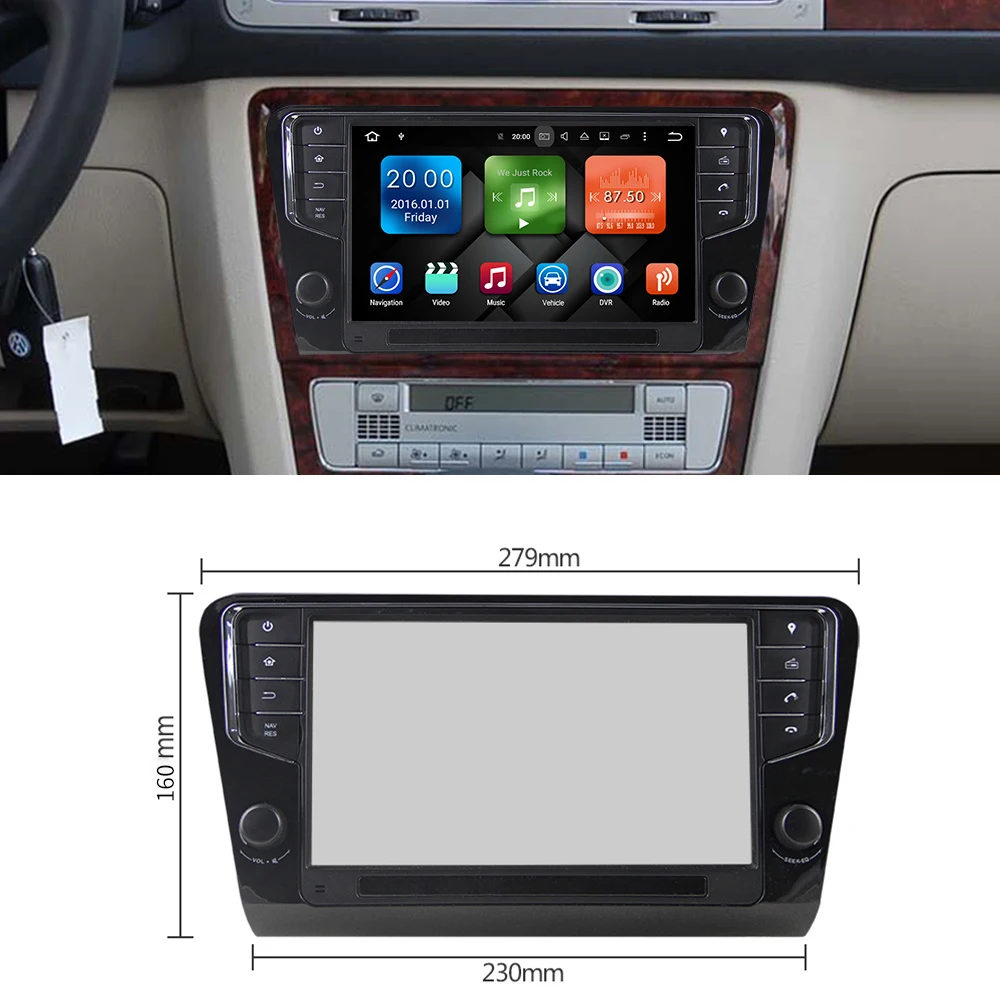 Eunavi 9 ''1 Din Android 9,0 автомобильный Радио gps навигация 4G ram для Volkswagen Skoda Octavia 3g wifi bleutooth