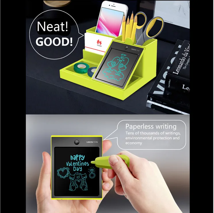 Зеленый косметический Органайзер для макияжа держатель ручки с ЖК дисплеем