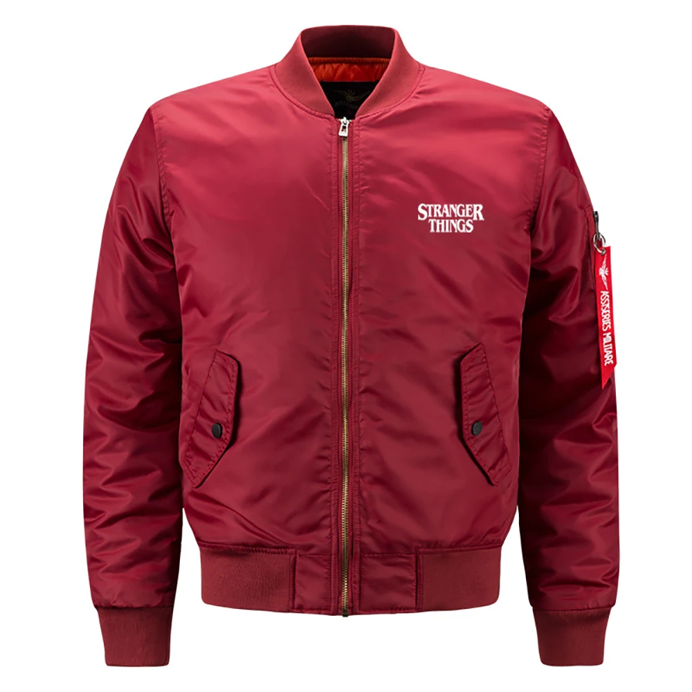 

Куртка-бомбер мужская с принтом «очень странные дела», повседневная верхняя одежда в стиле милитари, пилот, Осень-зима
