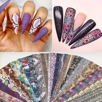 20 sheets snakeskin nail foils for nails transfer paper sticker sexy sliders adhesive paper wraps snake nail art decorations