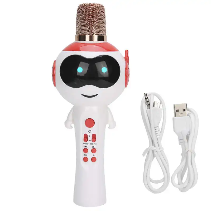 Детский беспроводной Bluetooth ручной микрофон милый для караоке светильник кой