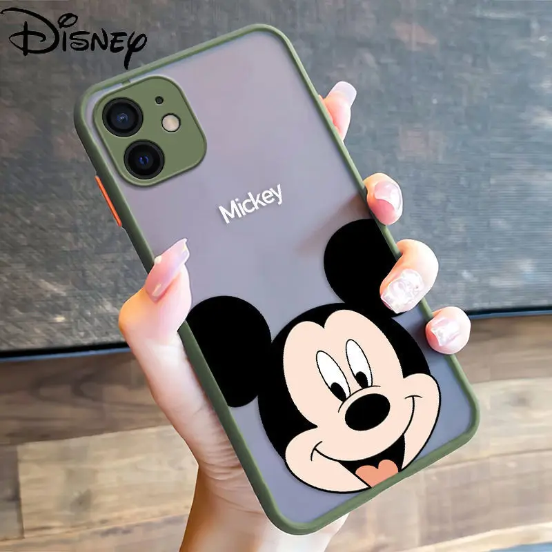 

Чехол для телефона Disney с Микки Маусом для iPhone 12Pro/12mini, чехол для телефона, прозрачный матовый контрастный цвет
