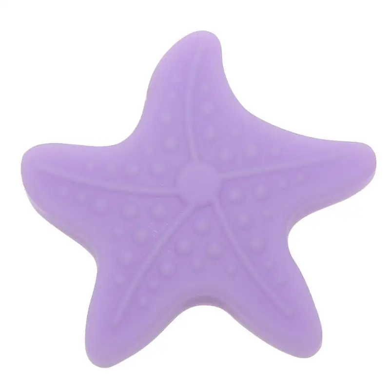 Purple Креативная наклейка, утолщенная, бесшумная, с ручкой, для двери, морская звезда, защитная буферная накладка, наклейка, дверной замок, ударная накладка, практическое украшение для дома - Цвет: Purple