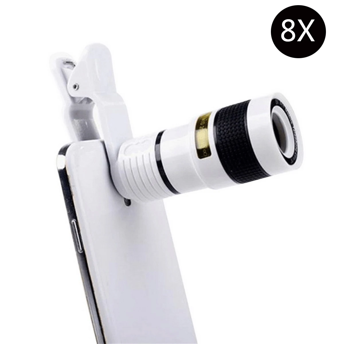 8X White 8X 12X телеобъектив для мобильного телефона, зум телеобъектив для мобильного телефона, внешний объектив с универсальным зажимом для смартфона, Прямая поставка - Цвет: 8X White