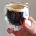 4 шт. 80 мл эспрессо Стекло чашка с двойными стенками Стекло кружка для кофе с двойным дном латте-чашка прозрачная чайная кружка, посуда для напитков