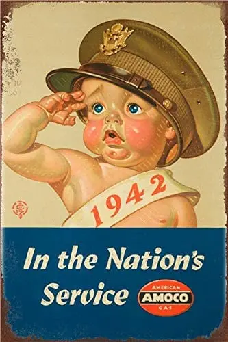 Металлический знак Oulili Национальная служба 1942 оловянный Ретро плакат с
