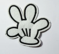 hot white gloves biker punk cartoon iron on patch %e2%89%88 7 5 6 5 cm