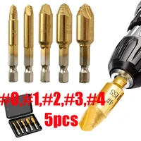 5pcs hss damaged screw extractor drill bit set stripped broken screw remover bolt easily take out hex handle demolition tools
